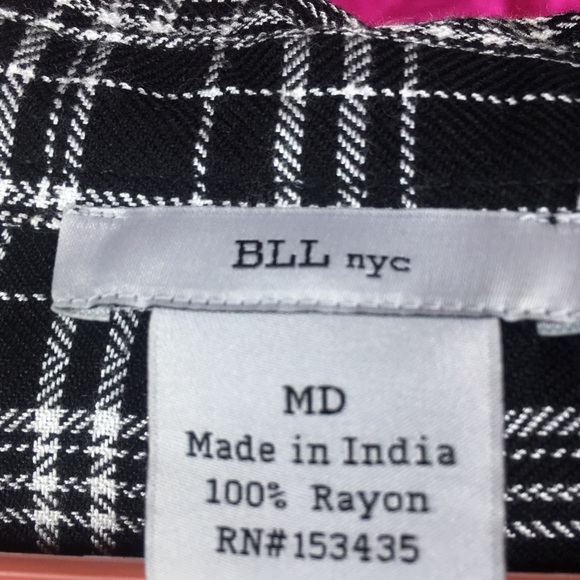 BLL nyc b/w plaid long sleeve tunic dress, size M - Picture 4 of 4